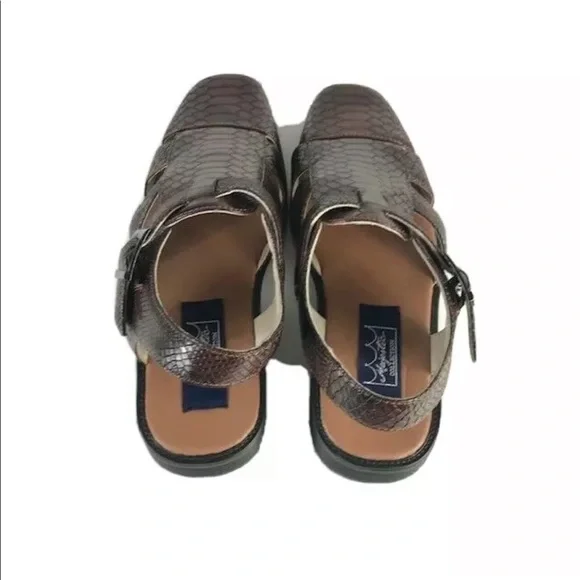 Majestic Men's Brown Sandals Covered Toe Sling Back Vented Sides Sizes 8.5 - 13 - Picture 4 of 6